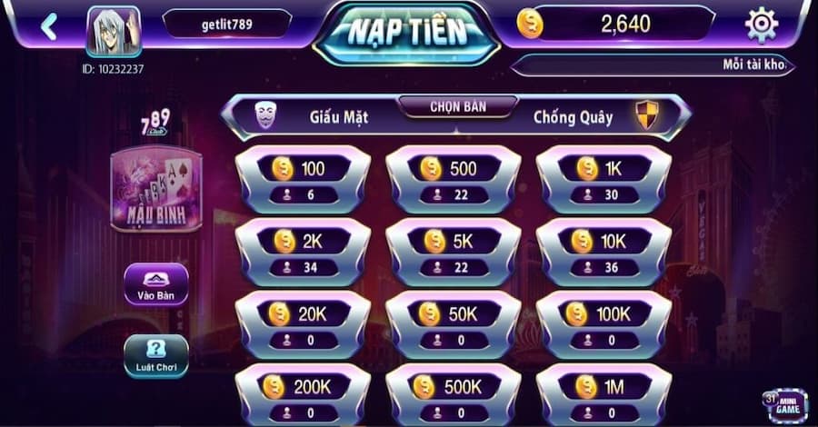 Một số tính năng ưu việt của game Mậu binh 789club